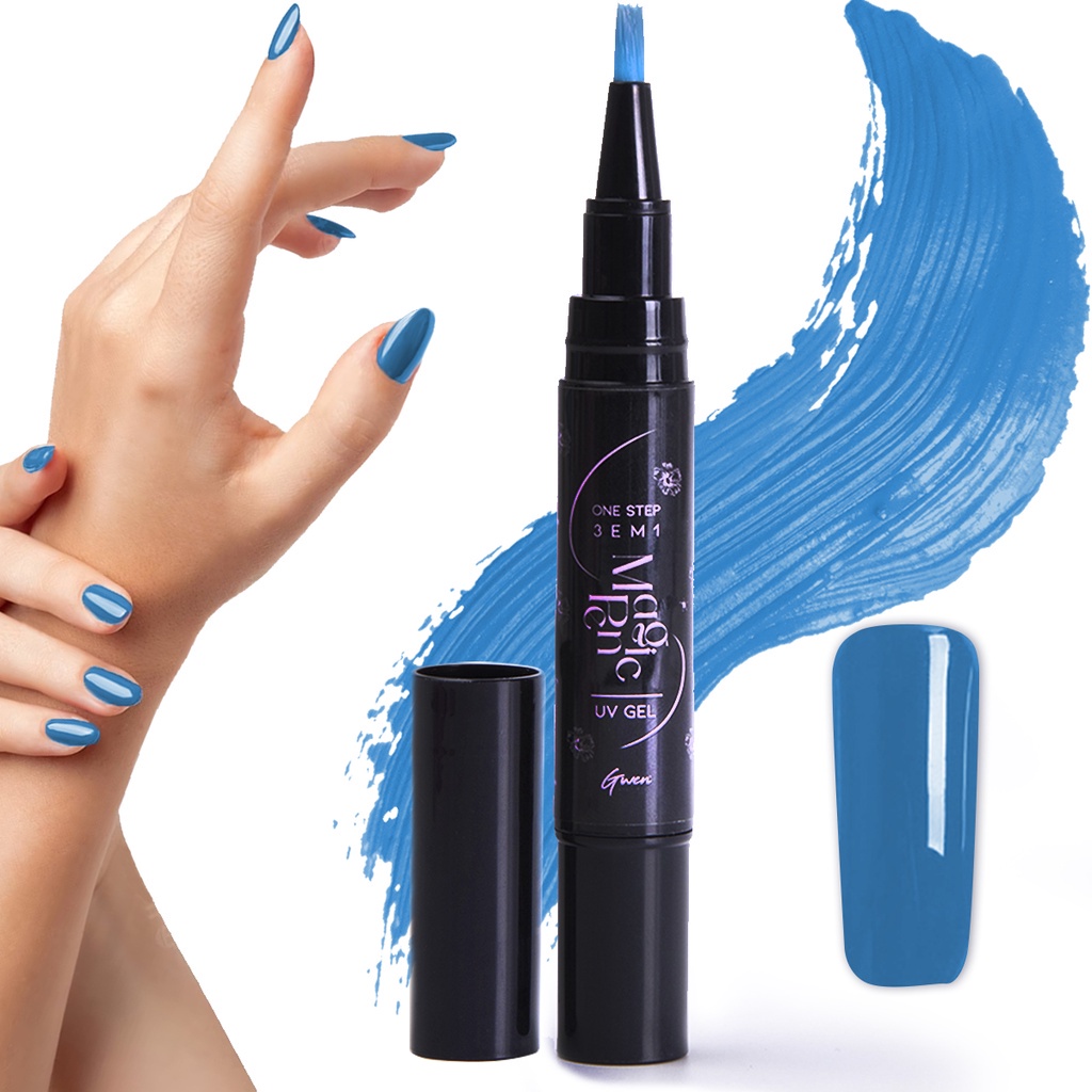 Caneta Esmalte Gel 3 em 1 Gel LED UV Base Top Coat