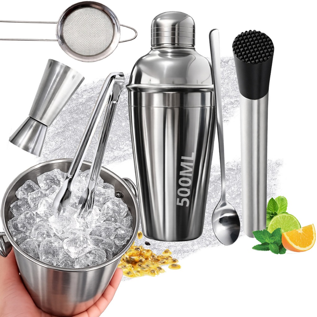 KIT Caipirinha Bartender 7 Pç Inox Coqueteira Soc