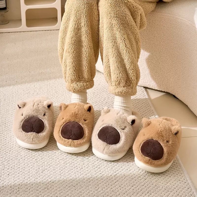 Chinelos Pantufas De Pelúcia De Capivara  Crianç
