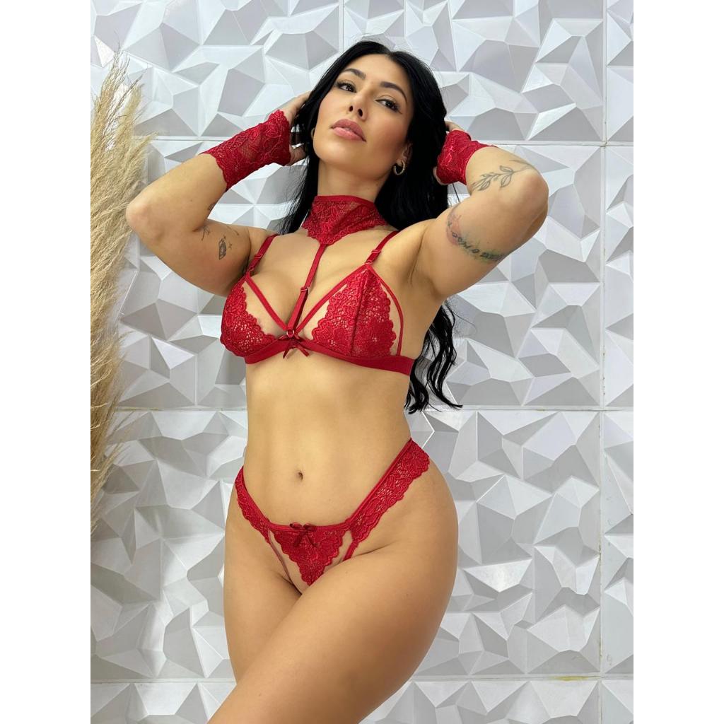 Conjunto sem Bojo Lingerie Renda Moda Intima Renda