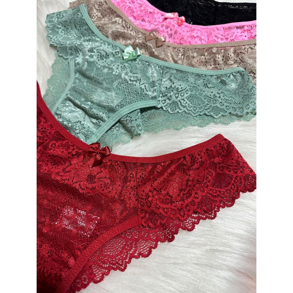 Kit 5 Calcinhas Renda Fio  Renda macia com Forro i