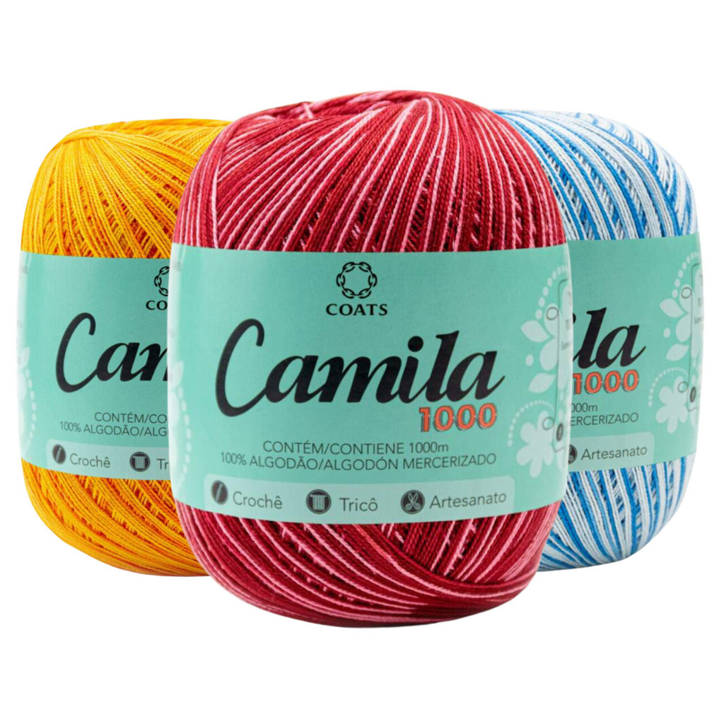Fio Camila 1000 Multicolor Crochê Coats 1000m 100