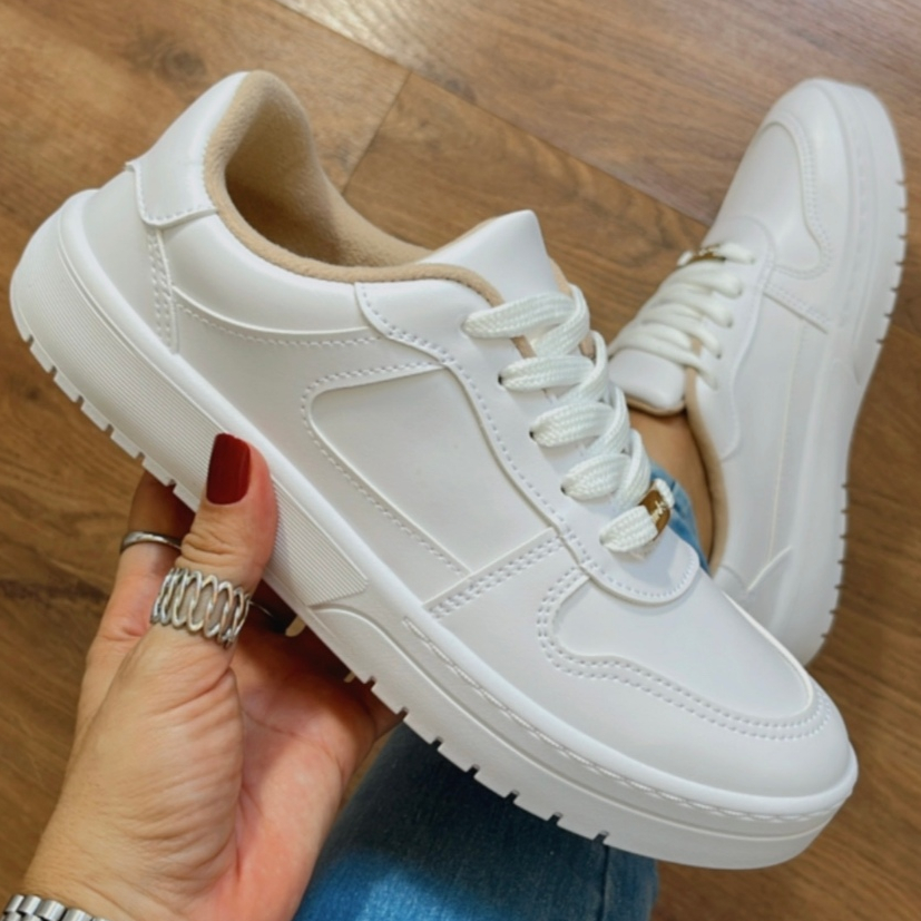 Tênis Branco Casual Feminino Moleca Original Lan�