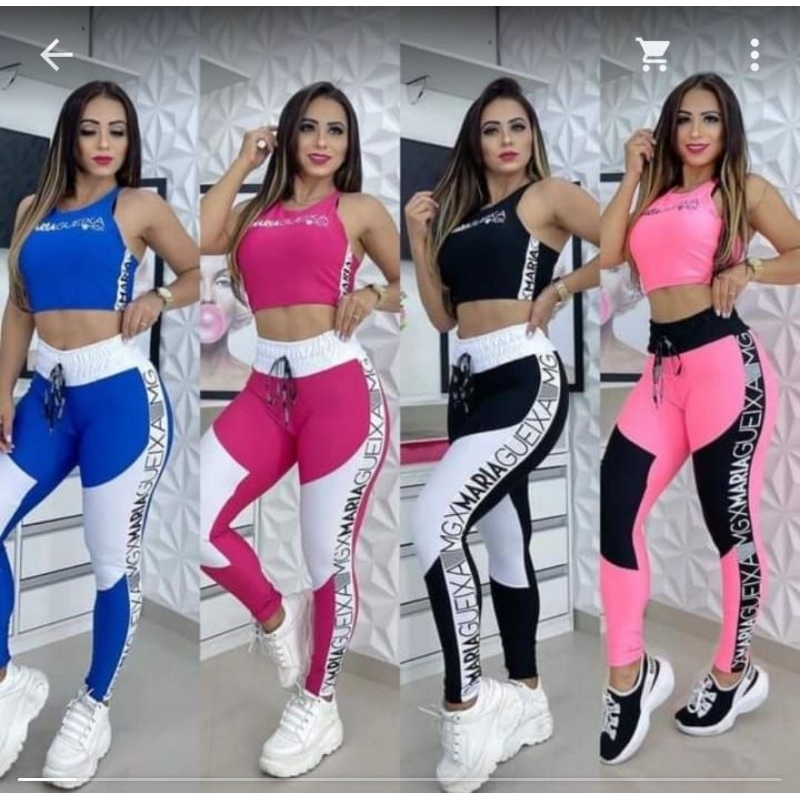 Conjunto Feminino Maria Gueixa pra academia croppe