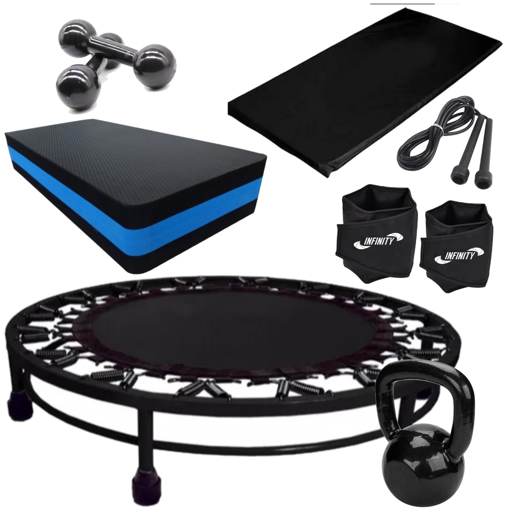 Kit Funcional c/ Mini jump + colchonete + corda + 