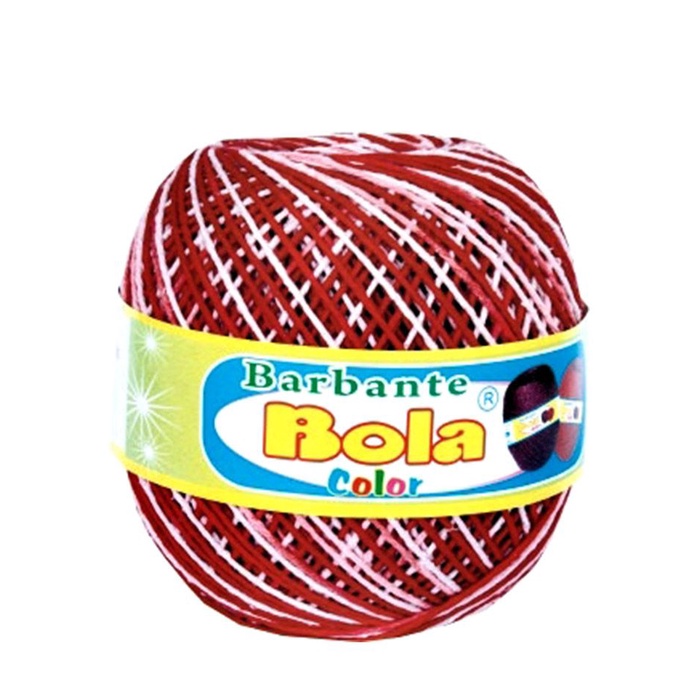 Barbante 200m Bola Color Vermelho/Branco