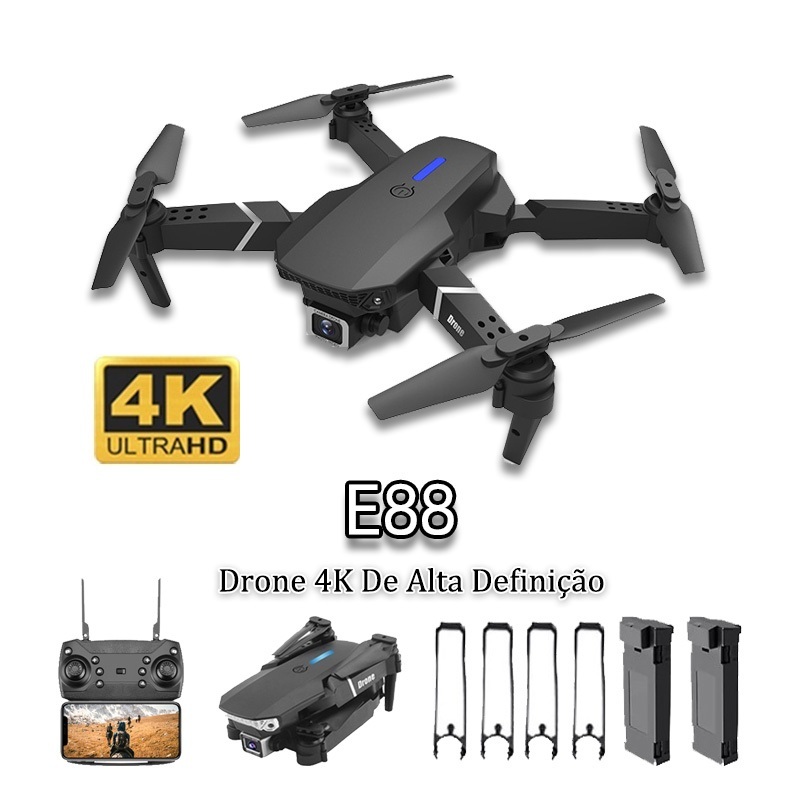 Drone E88 4K HD Camera  Wifi FPV Dobrável Economi