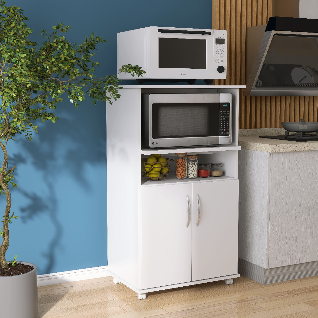 Armário Balcao 2 Portas P Cozinha Microondas Forn