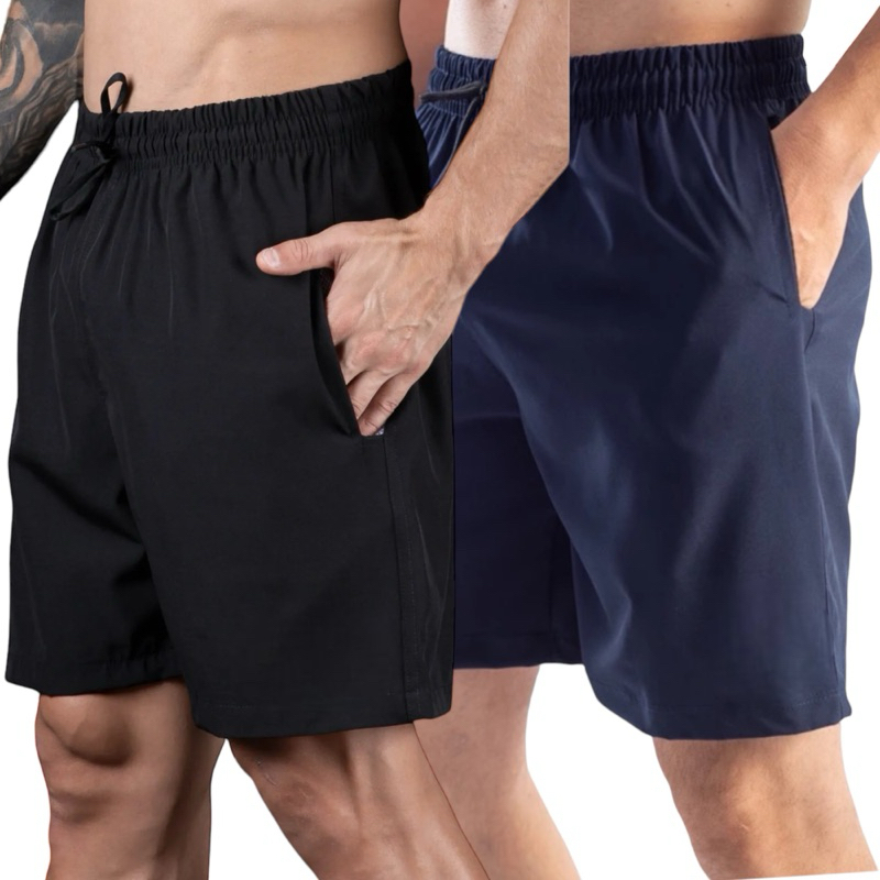 kit  2 Bermuda masculina  roupa Short  preto  acad