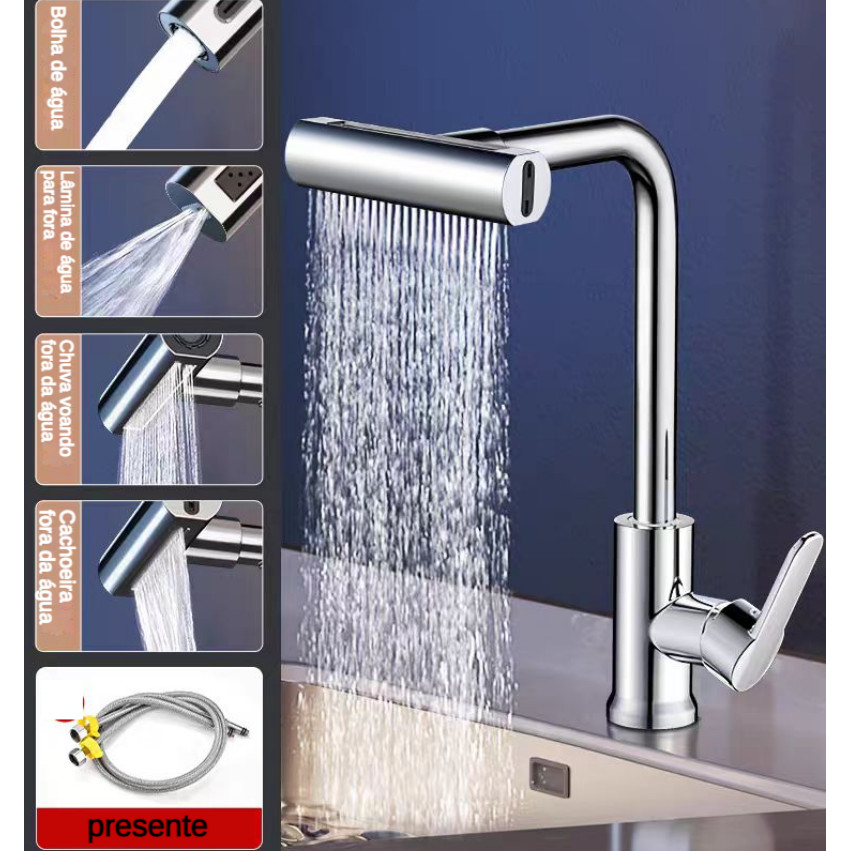 Torneira De Cozinha  Água 4 Jatos Torneira Tubo F