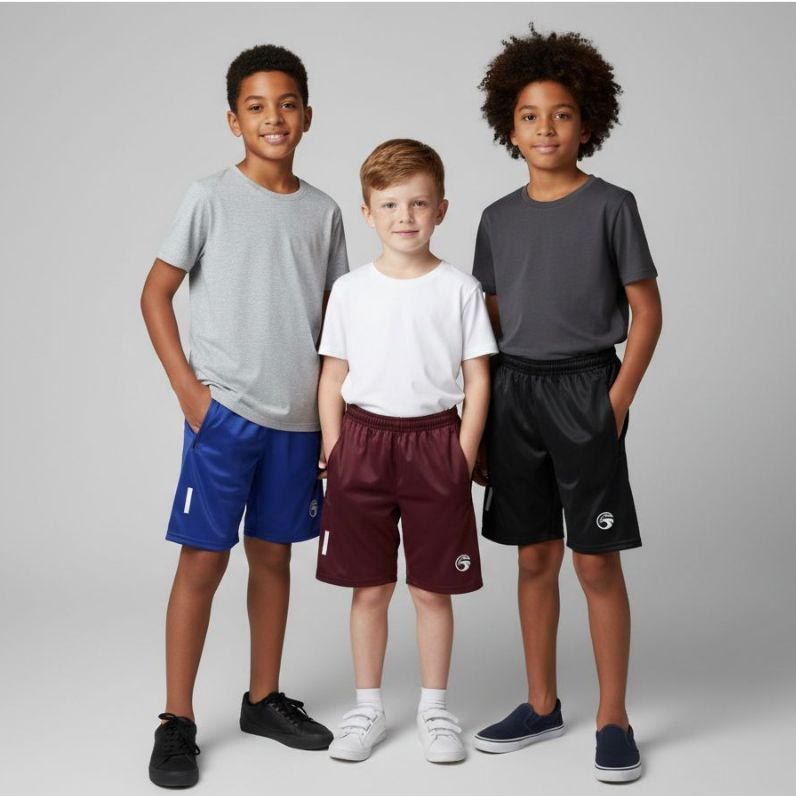 Kit Com 3 Bermudas infantil Chimpa Escolar Com Bol