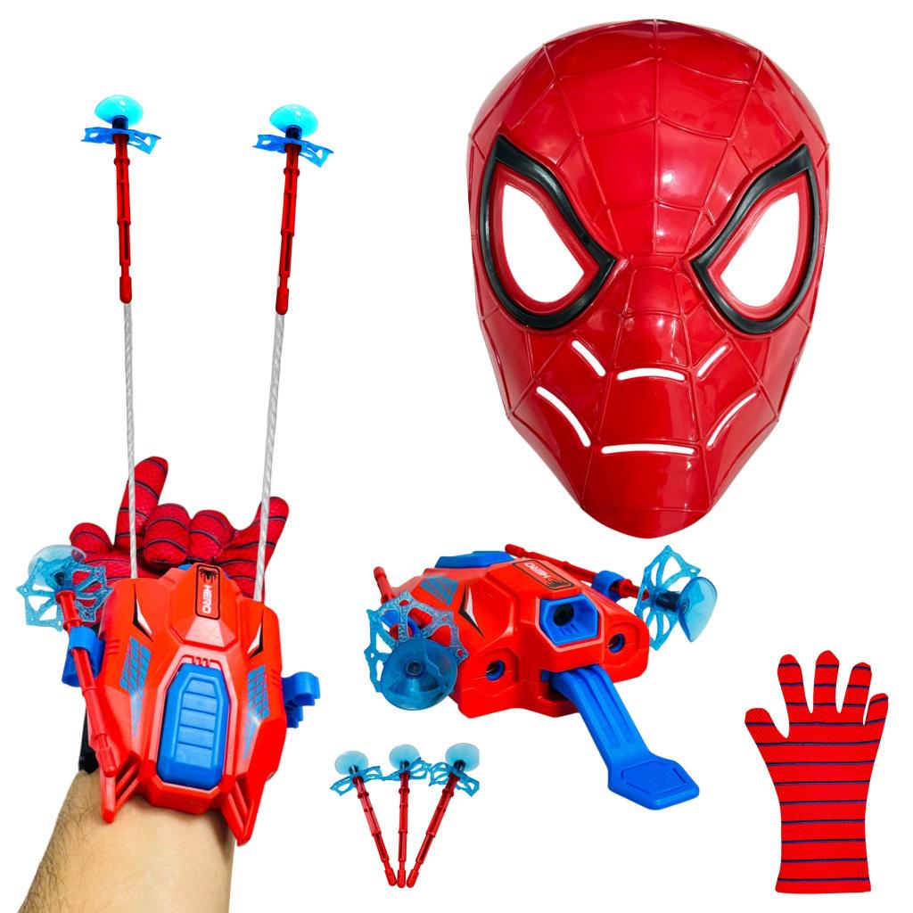 Kit Spider – Man Com Máscara E Lançador De
