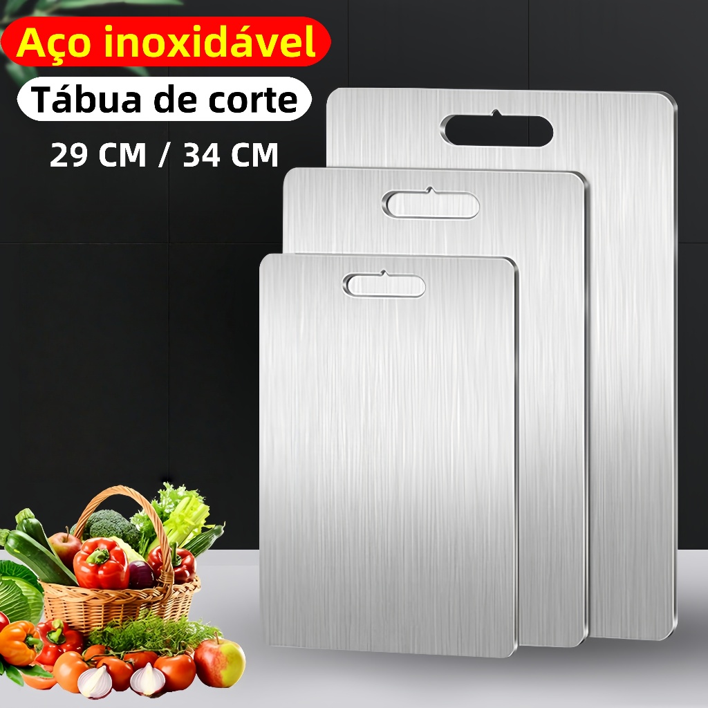 Tabua de Corte em Aço Inoxidável Profissional, M