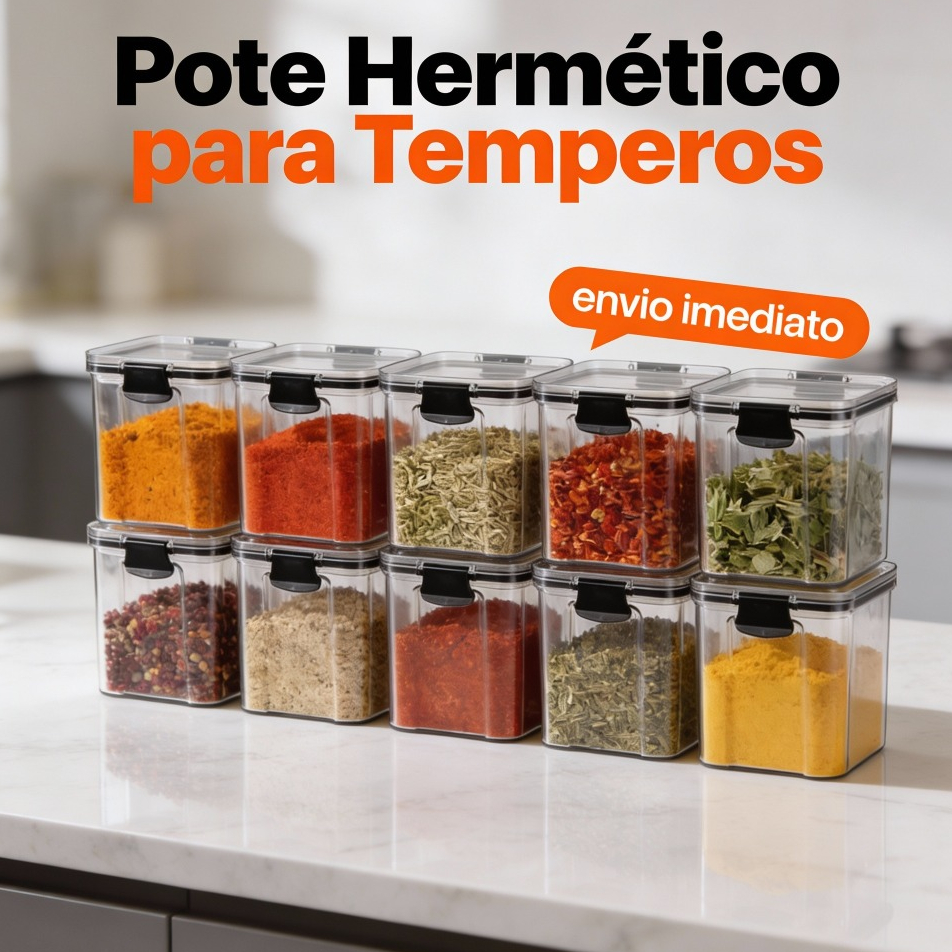 Mini Pote Hermético para Temperos de Cozinha Disp
