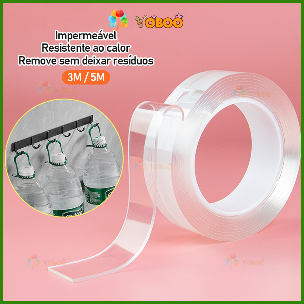 YOBOO 3m 5m fita dupla face extra forte adesiva mu