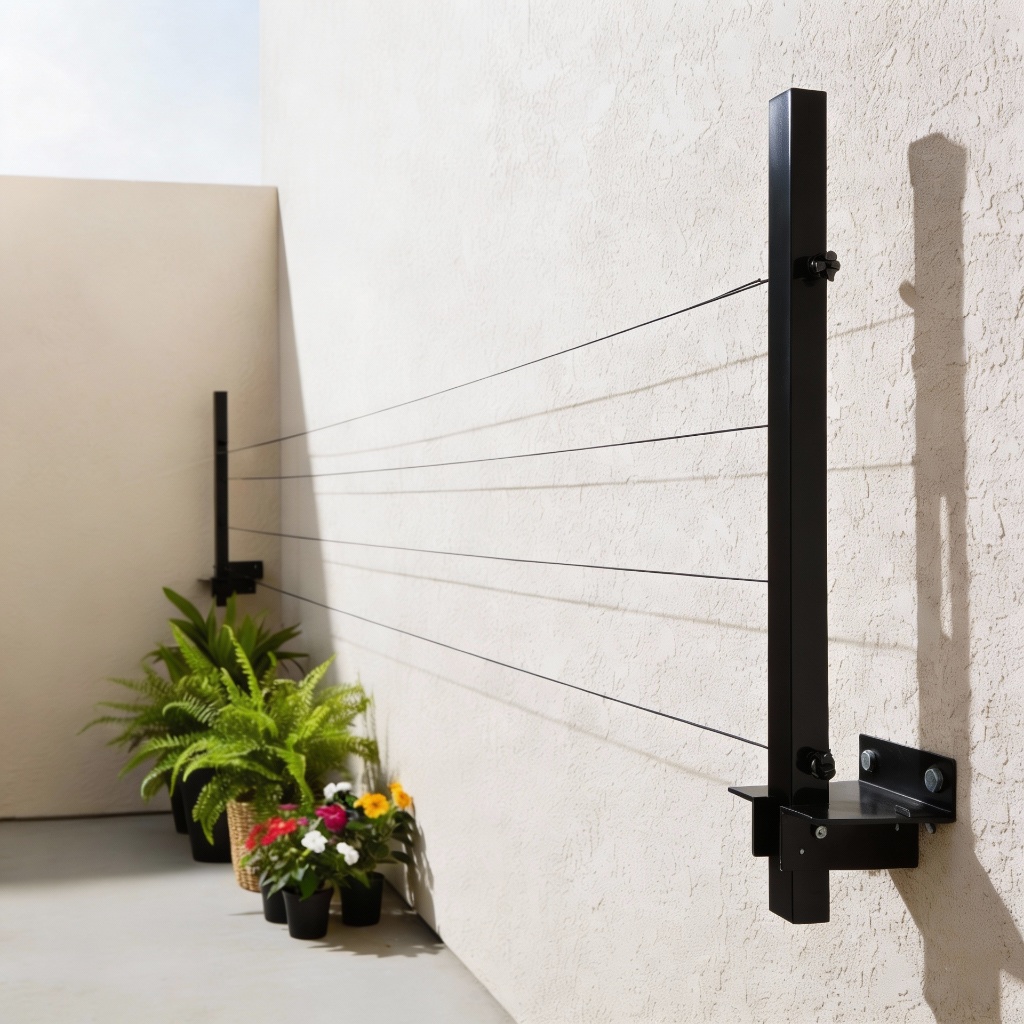 Varal Retrátil de Parede Dobrável + Corda de 20 