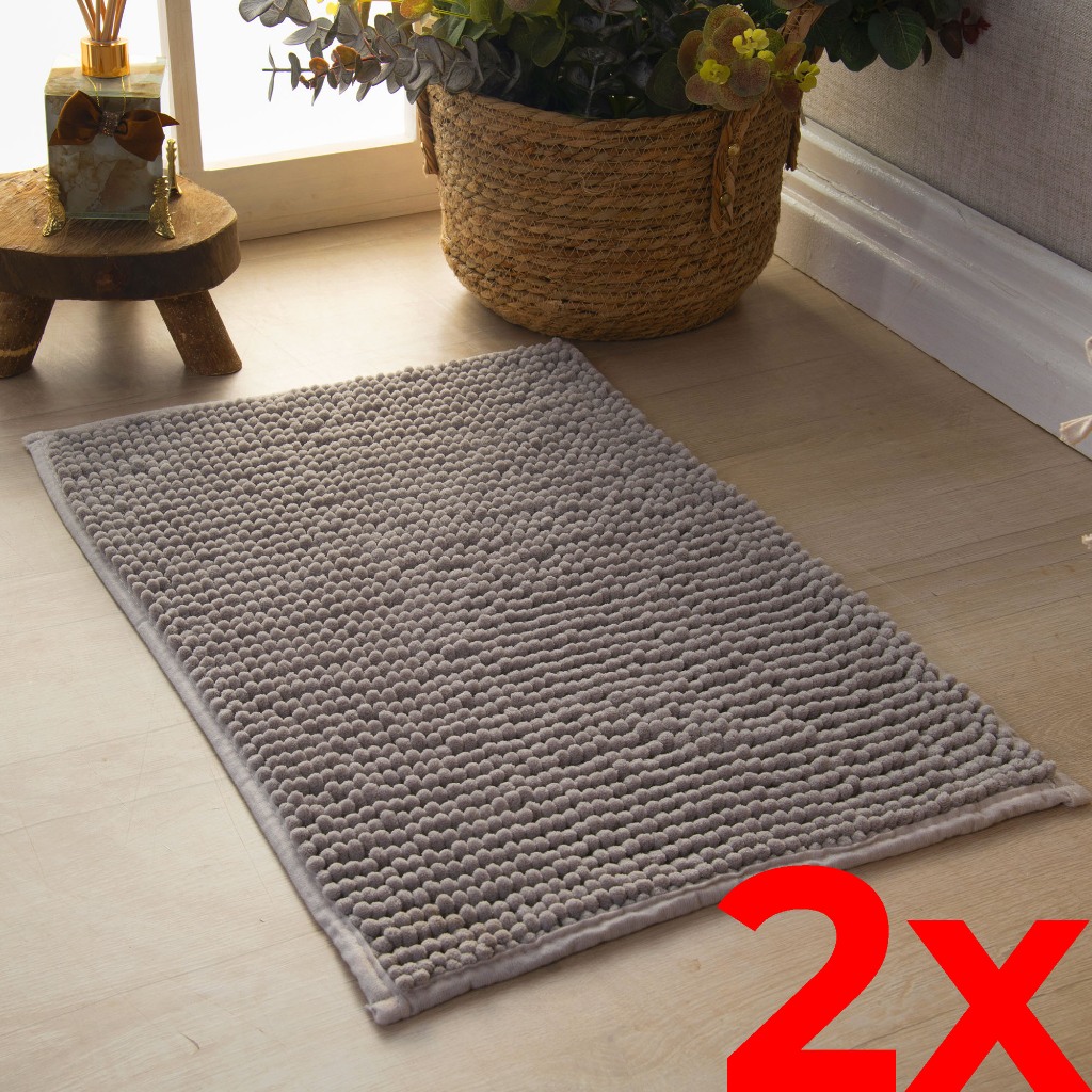 Kit 2 Tapetes De Banheiro Bolinha Popcorn Antiderr