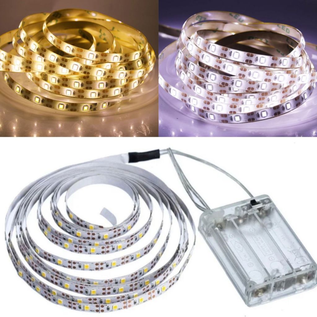 Fita De Led Fio Led De Pilha Autocolante 2m 120 LE