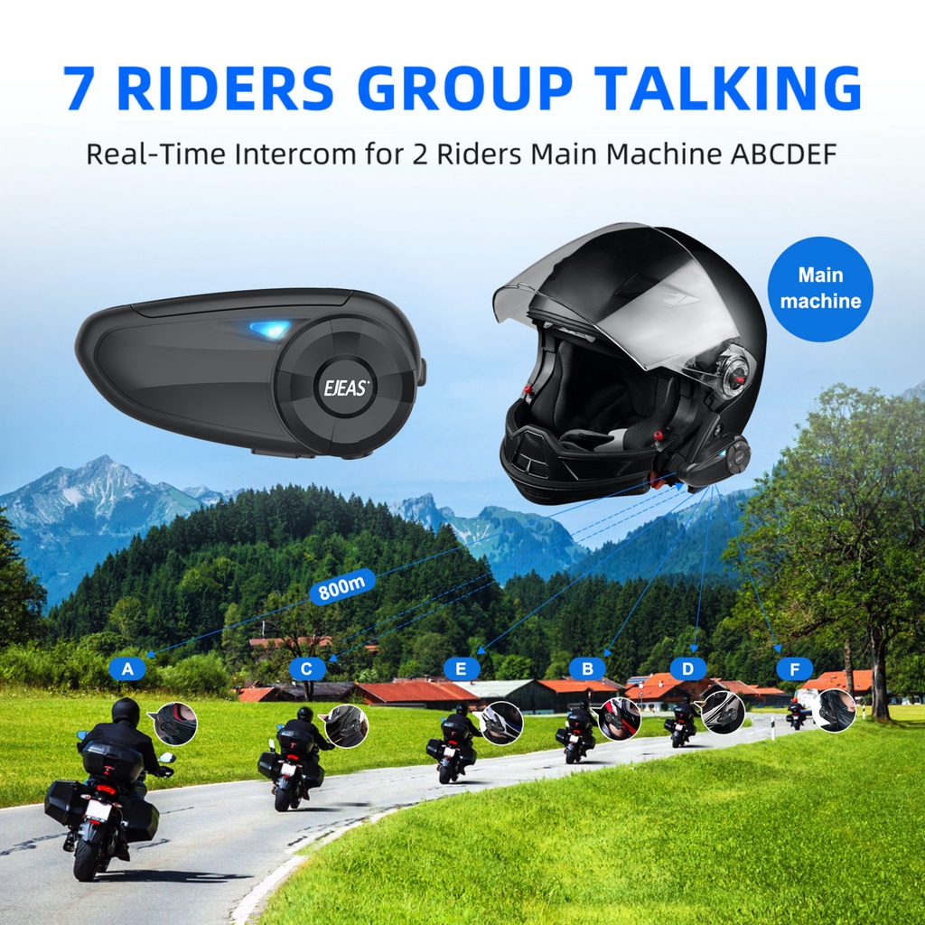 EJEAS Q7 Capacete De Motocicleta Bluetooth Interco