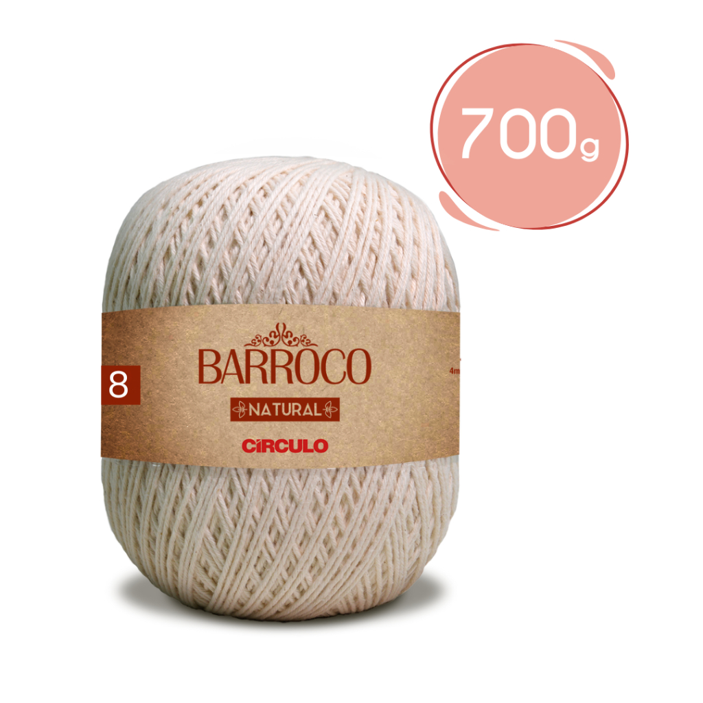 Fio Barroco Natural N.8 700 Gramas Original Círcu