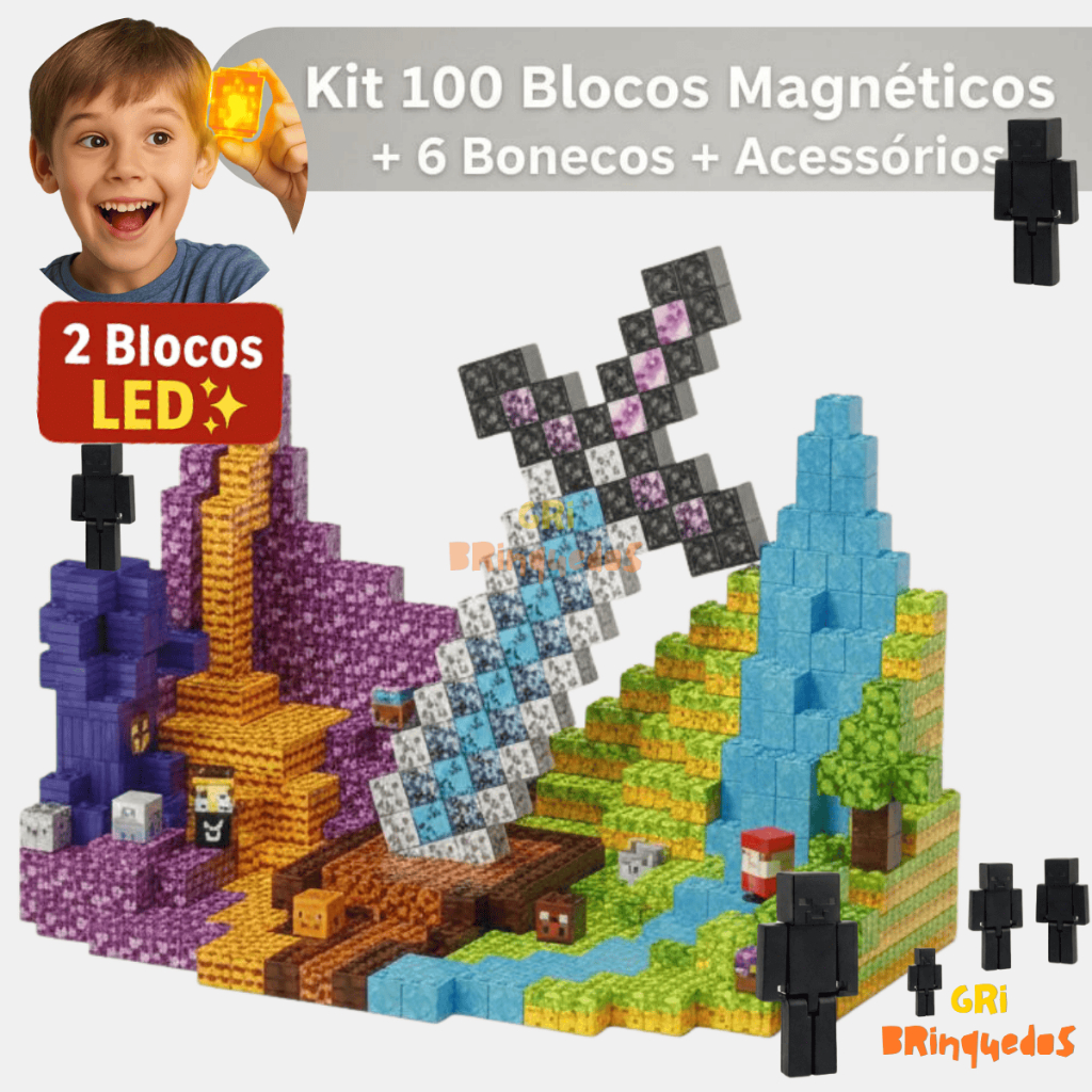 Blocos magnéticos Construção Brinquedos Cubo Ma