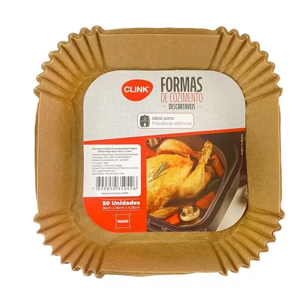 Kit 50 Forma de Papel Para Air Fryer Tapete Forro 