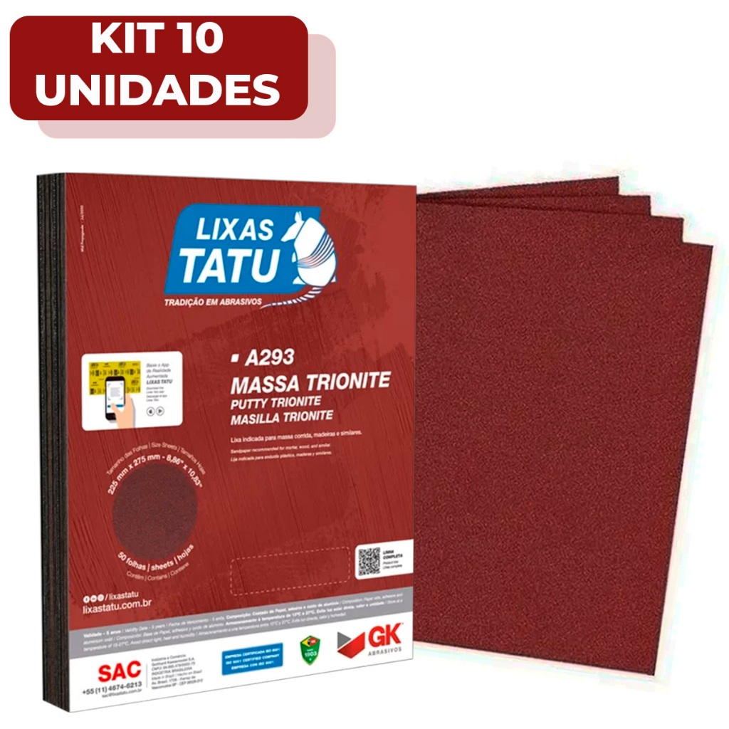 Lixa Massa Para Parede Reboco Gesso Grão 60 Ao 18