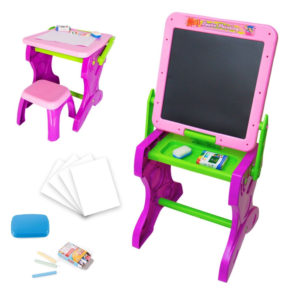 Mesinha Lousa de Desenho Infantil 2 em 1 Lousa Com
