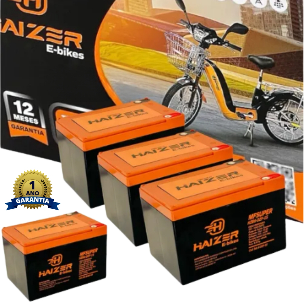 4 Baterias Bike Elétrica 15ah 1 Ano de Garantia H