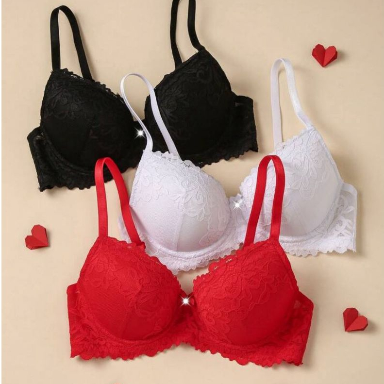 Kit 3 Sutiã Bojo Renda Básico Feminino Sensual R
