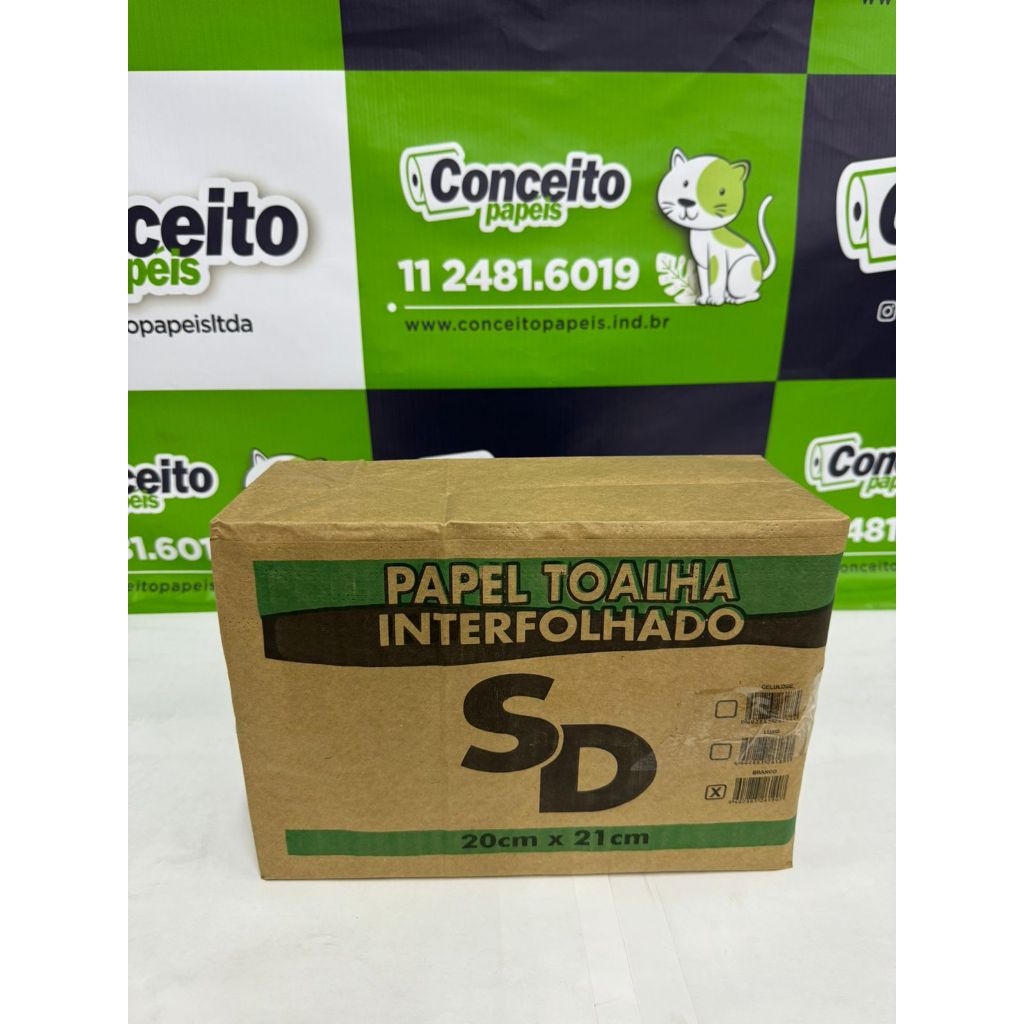 kit c/5 Papel toalha interfolha 2 dobras branco S.
