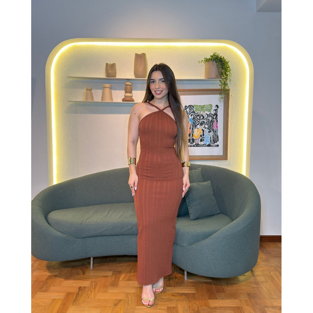 VESTIDO TALIA RIBANA PRIME MIDI FEMININO MODELA O 
