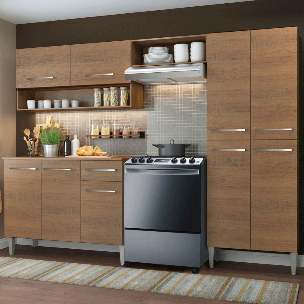 Cozinha Compacta Madesa Emilly Pop Com Armário e 