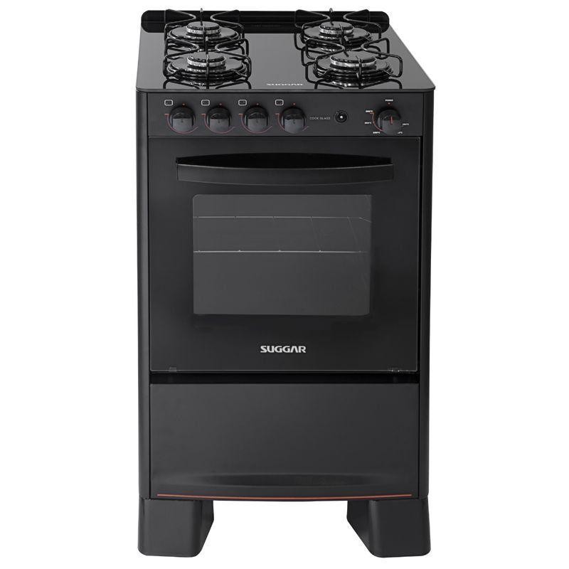 Fogão 4 Bocas Suggar Cook Glass Mesa de Vidro Pre