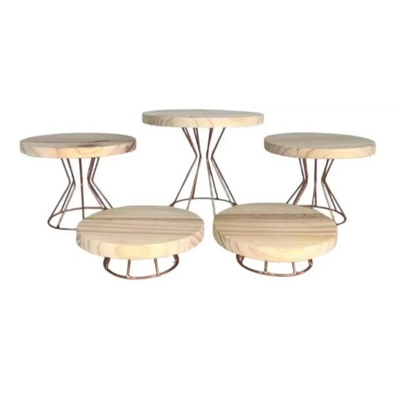 kit com 5 boleiras e doceiras para decorar sua fes