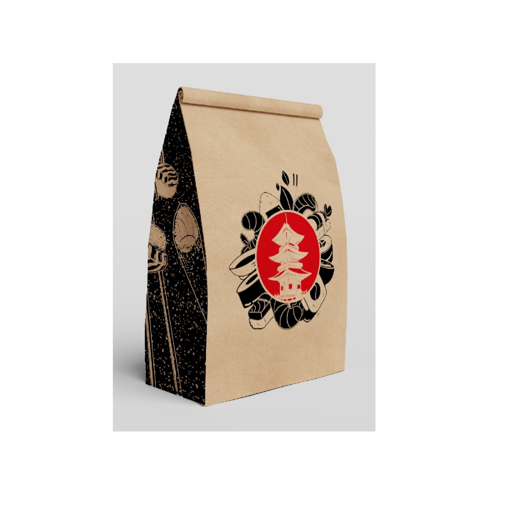 100 Sacos De Papel Kraft Grande Delivery Sushi Tem