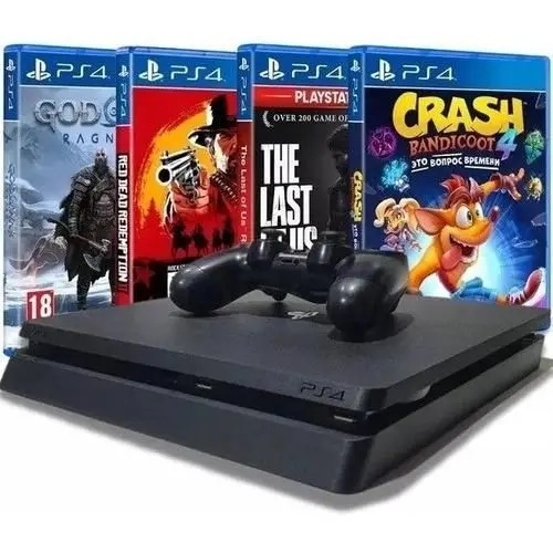 Console playstation 4 500gb + 1 Controle + 50 Jogo