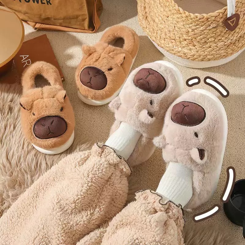 Chinelos Pantufas De Pelúcia De Capivara  Crianç