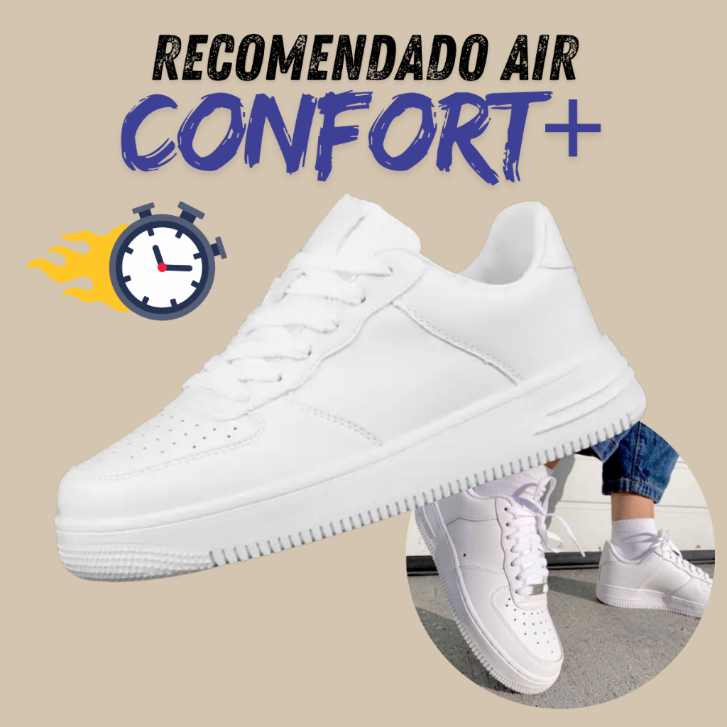 QUEIMA DE ESTOQUE Tênis Feminino F1 Branco Casual