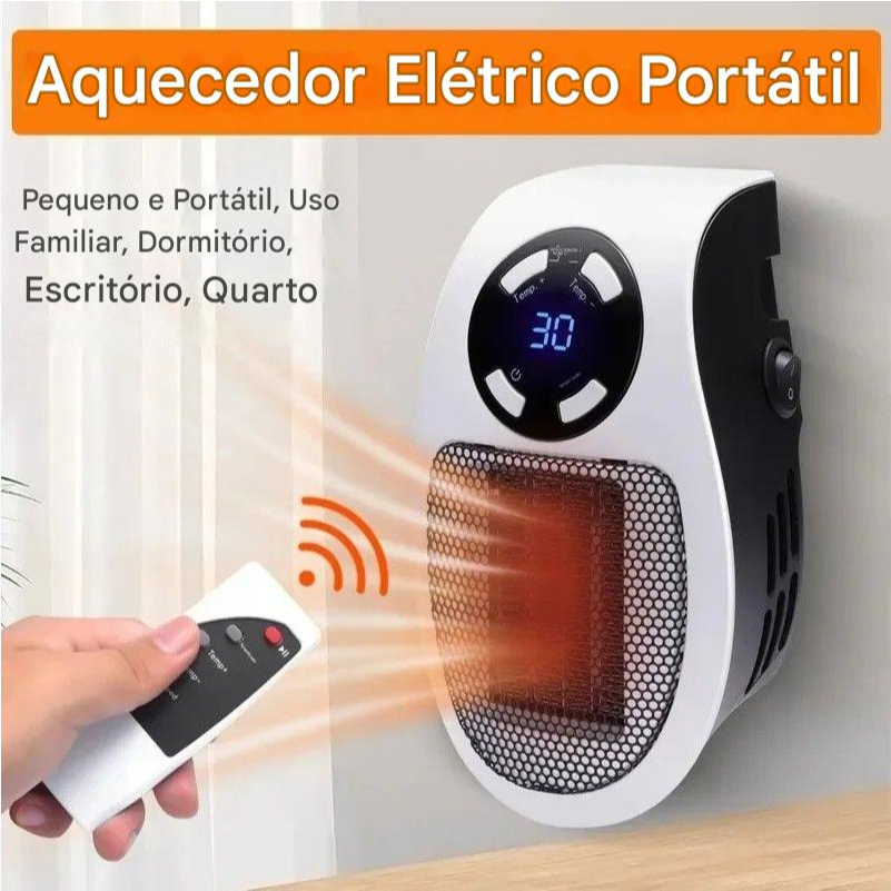 Aquecedor Elétrico Portátil de Parede/Tomada 400