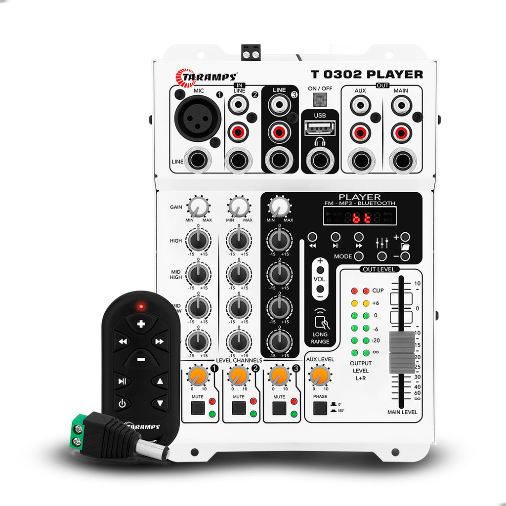 Mesa T 0302 Taramps Player 3 Canais Bluetooth Mixa