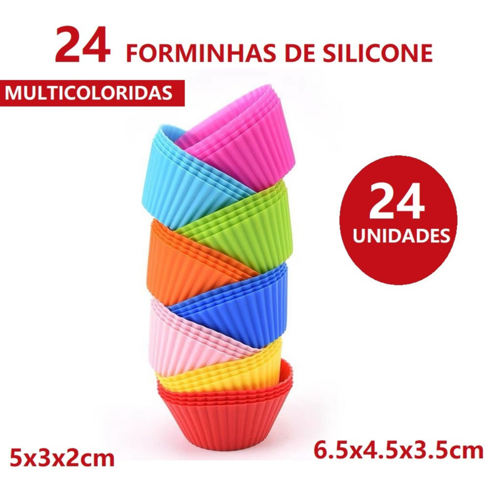 OFERTA Forminhas Multicolorida 24 ou 12Uns Forma R