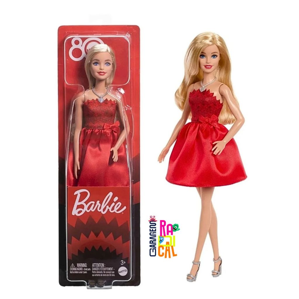 Barbie Vestido Vermelho Rubi –  80 anos Edi�