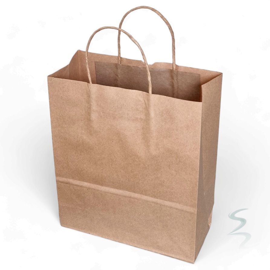 Kit 200 Sacolas de Papel Kraft 120g – 23x28x