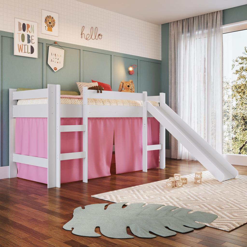 Cama Infantil Elevada Menino Menina Solteiro 202cm