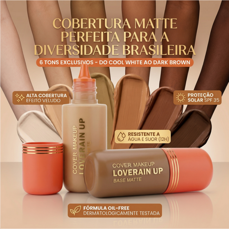 Lové Rain base matte cover up ótima cobertura/ma