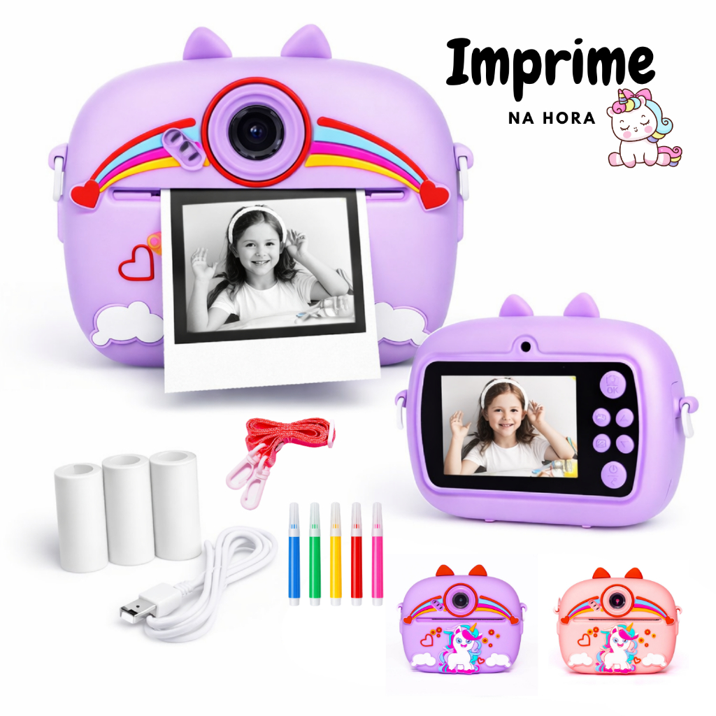 Câmera Digital Infantil com Impressão Instantân