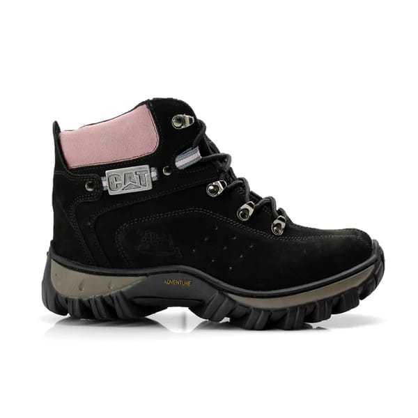 Cat Bota Feminina em Couro Legítimo e Palmilhas O