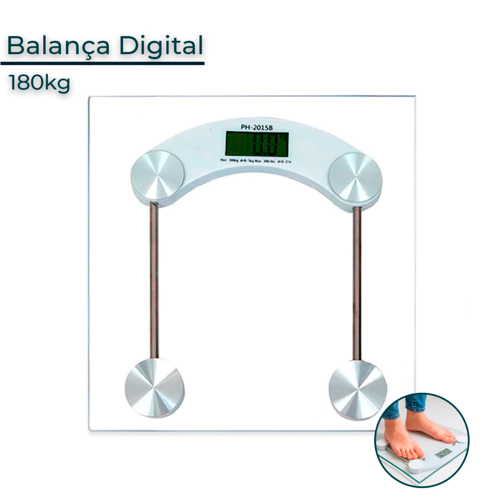 Balança Corporal Digital Até 180kg Com Vidro Tem