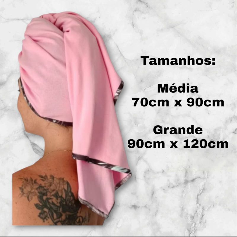 Toalha para cabelo Anti Frizz 100% algodão média